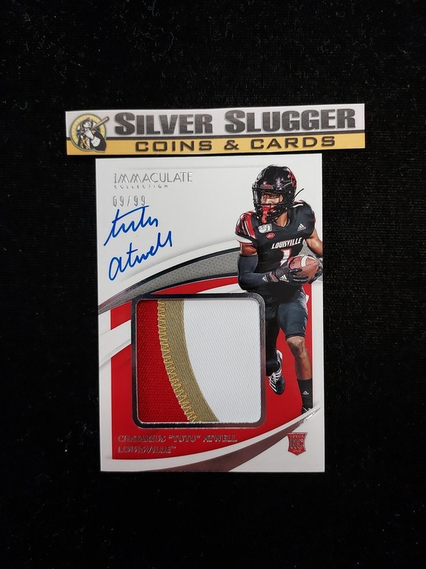 2021 Tutu Atwell Immaculate Collegiate Jersey Patch Auto /99 RC RPA 3 COLOR view 1