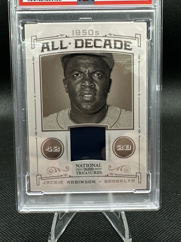 2012 National Treasures Jackie Robinson Materials /99 PSA 9 - POP 2 None Higher view 2