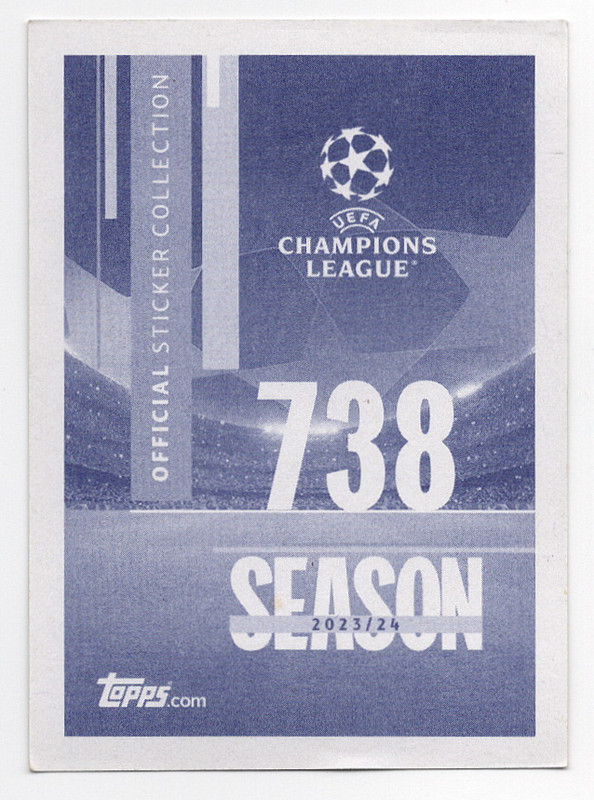 #738 Ronaldo Nazário Topps UEFA Champions League 2023-2024 Sticker view 2