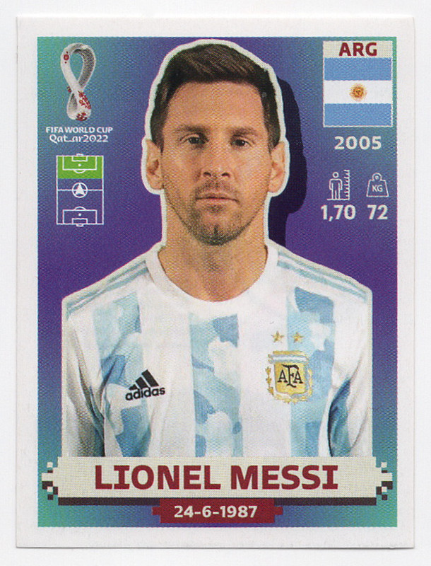 ARG20 Lionel Messi Panini FIFA World Cup Qatar 2022 US Edition Sticker