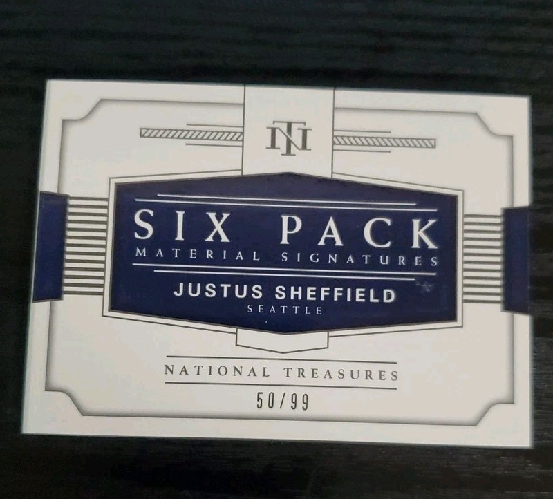 2019 National Treasures Six Pack Justus Sheffield Auto /99