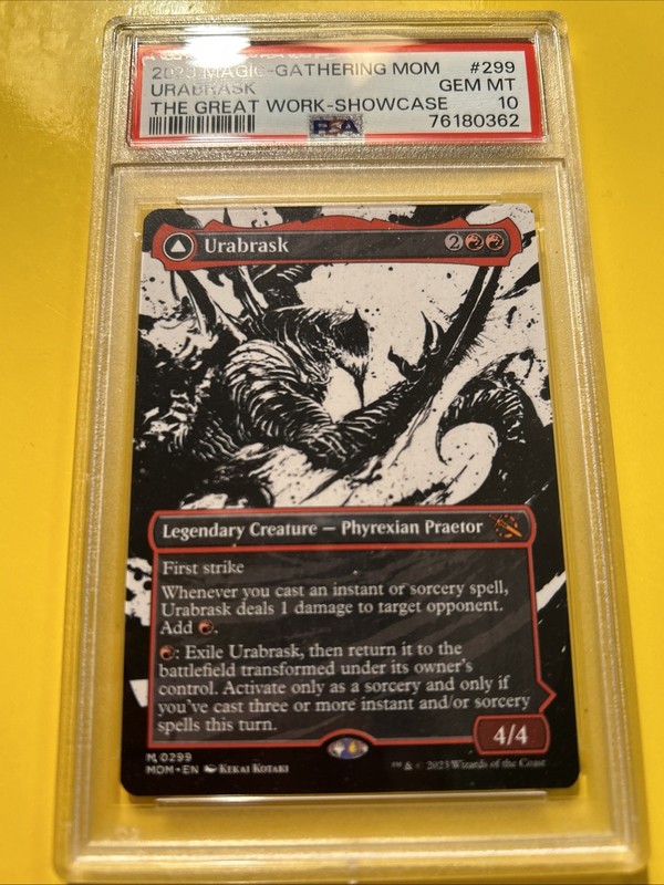 2023 MTG: URABRASK/THE GREAT WORK #299🔥PSA 10 GEM MT🔥MARCH OF MACHINE-SHOWCASE view 2