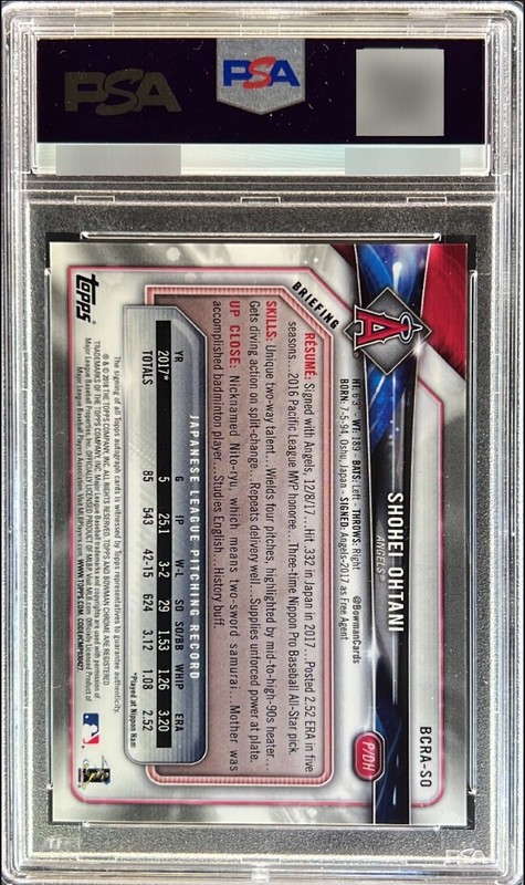 2018 Bowman Chrome Shohei Ohtani Green Refractor RC Auto PSA 9/9 Climbing Fast! view 2