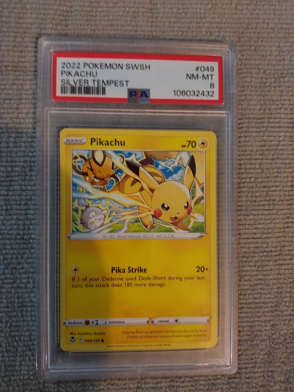 2022 Pokémon Pikachu 049 card graded psa nm-mt8