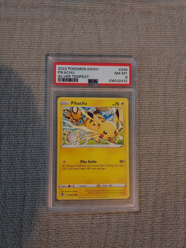 2022 Pokémon Pikachu 049 card graded psa nm-mt8 view 2