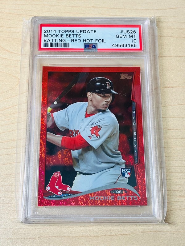 2014 Mookie Betts Topps Update #US-26 Red Hot Foil Rookie RC - PSA 10