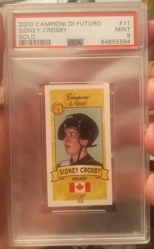 Sidney Crosby 2003 Campioni Di Futuro Gold RC #11 /500 PSA 9 view 1