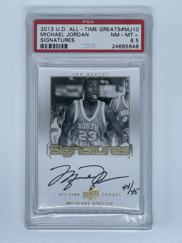 MICHAEL JORDAN 2013 Upper Deck All- Time Greats AUTO Autograph 44/45 PSA 8.5