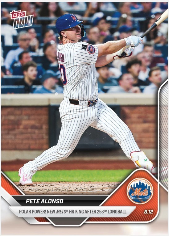 2025 Topps Now #553 Pete Alonso New York Mets Home Run King PSA 10