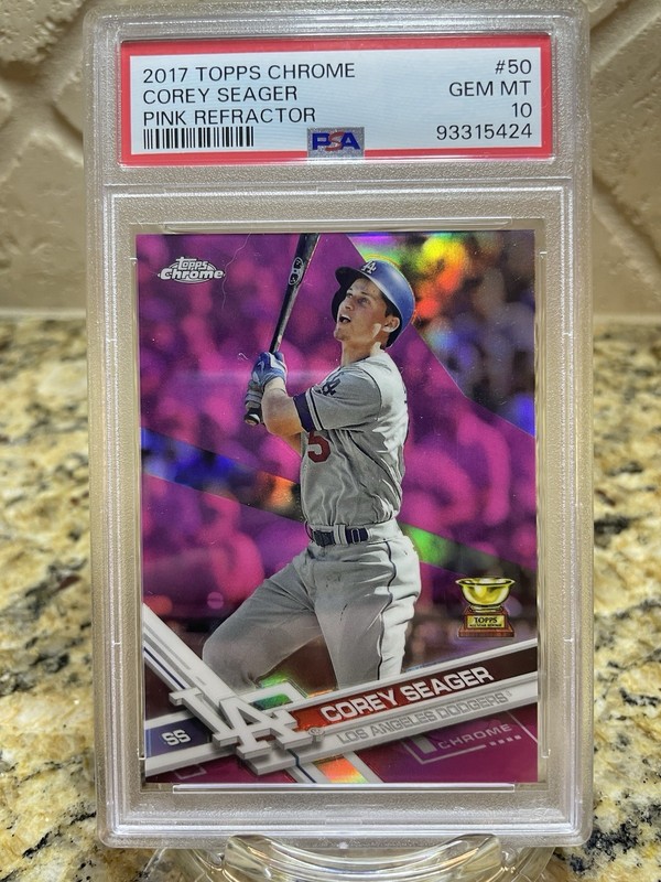 2017 Topps Chrome Corey Seager Pink Refractor Rookie Cup #50 PSA 10 54231949 view 1