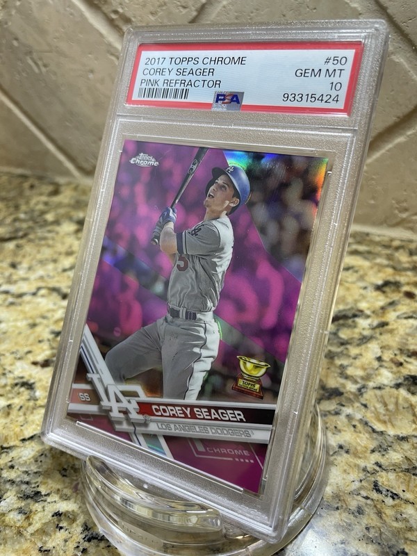 2017 Topps Chrome Corey Seager Pink Refractor Rookie Cup #50 PSA 10 54231949 view 2
