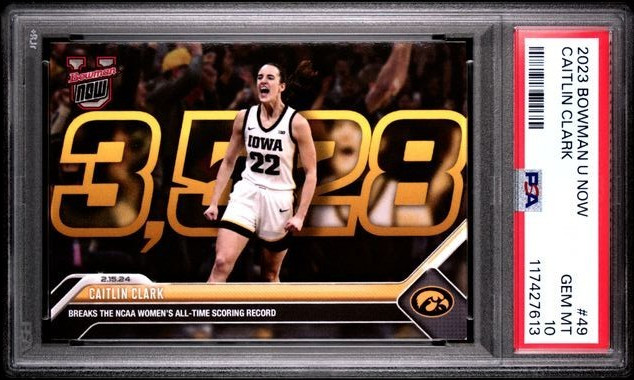 2023 Caitlin Clark Breaks Womens All Time Scoring Record Bowman U Now 49 PSA 10