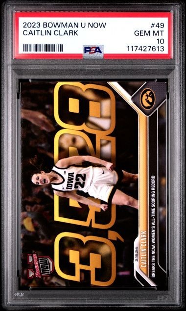 2023 Caitlin Clark Breaks Womens All Time Scoring Record Bowman U Now 49 PSA 10 view 2