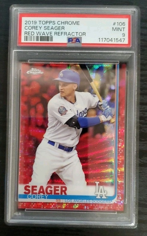 2019 Topps Chrome #106 Red Wave Corey Seager /5 PSA 9