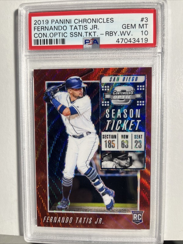 2019 Panini Contenders Optic Fernando Tatis Jr. #3 RC Ruby Wave /199 PSA 10💎