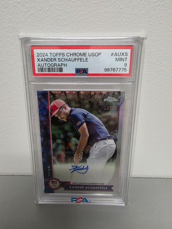 2024 Topps Chrome Olympics Xander Schauffele Auto /38 PSA 9