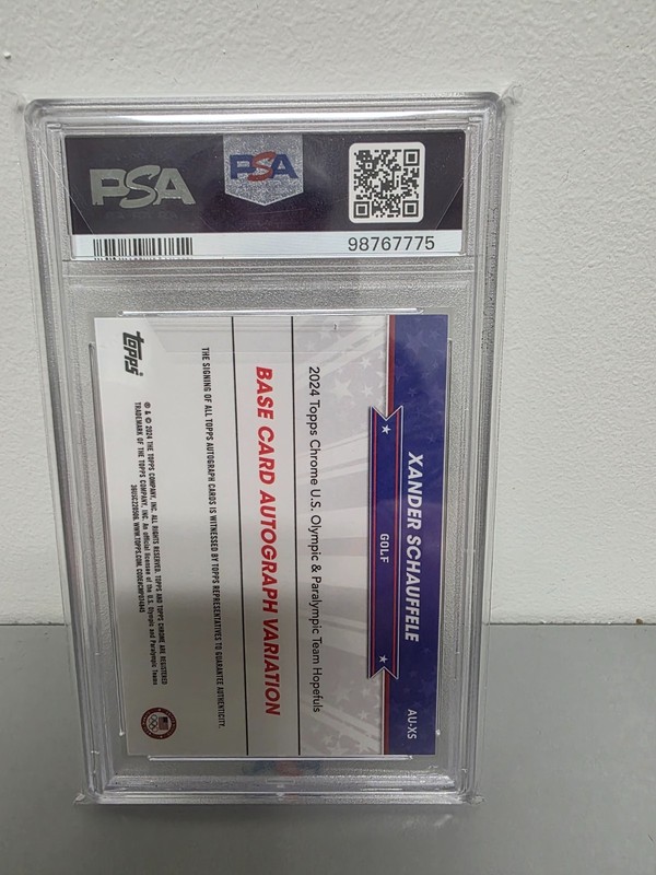 2024 Topps Chrome Olympics Xander Schauffele Auto /38 PSA 9 view 2