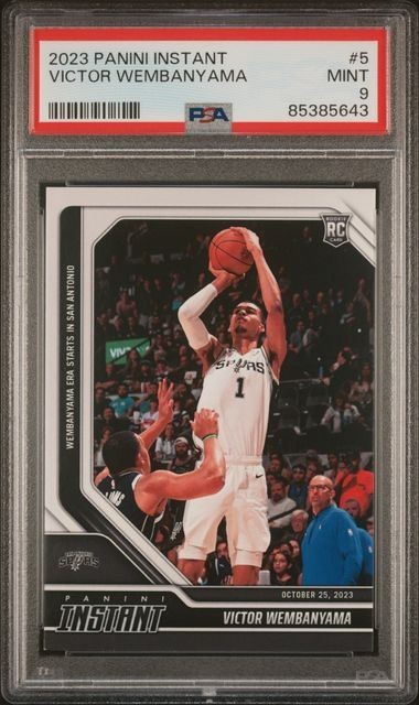 2023-24 Victor Wembanyama RC Rookie Panini Instant #5 Spurs Graded PSA 9 MINT