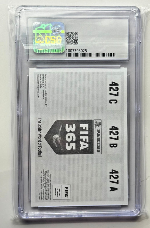 2019 Panini FIFA 365 Erling Haaland Rookie Card RC Sticker 421 GRAY Back CSG 9 view 2