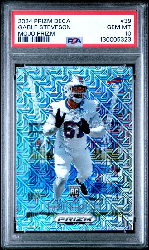 2024 Prizm Deca Football Gable Steveson Mojo Prizm /30 Rookie RC #39 PSA 10
