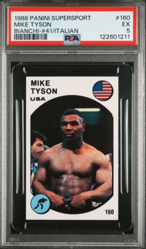 1988 Panini Supersport Italian #160 Mike Tyson Boxing Card PSA 5 EX HOF GOAT