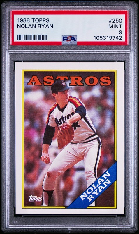🔥 1988 Topps - NOLAN RYAN #250 (HOF) - PSA 9!!