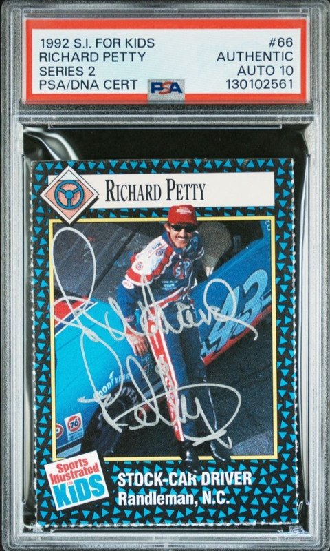 1992 SI For Kids #66 Richard Petty Signed Racing Card Autograph PSA 10 Auto GOAT
