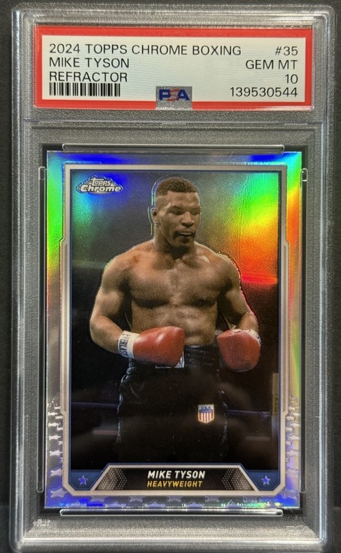 2024 Topps Chrome 1st Year Boxing Legend Mike Tyson Refractor PSA Gem Mint 10 view 2