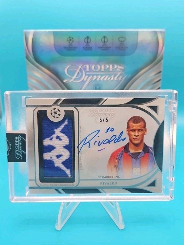2024-25 Topps Dynasty UEFA Club  RIVALDO /5  Auto Patch - Kappa Patch - FC Barça
