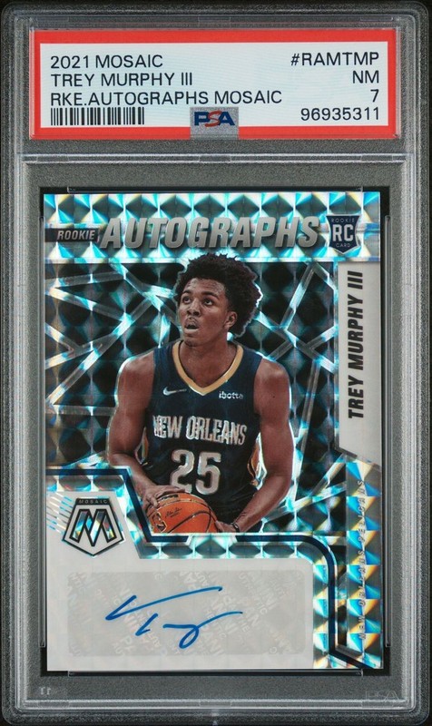 PSA 7 - TREY MURPHY Auto - 2021 Mosaic Rookie Autograph - NEW ORLEANS PELICANS