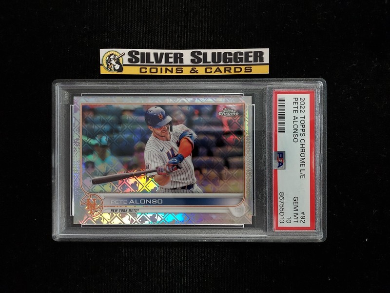 2022 Pete Alonso Topps Chrome Logofractor Base #92 PSA 10 New York Mets