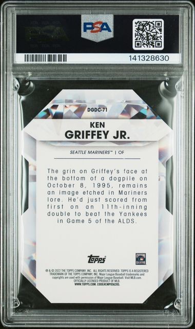 2022 Ken Griffey Jr Topps Diamond Greats Die Cut Update Mariners PSA 10 GEM MINT view 2