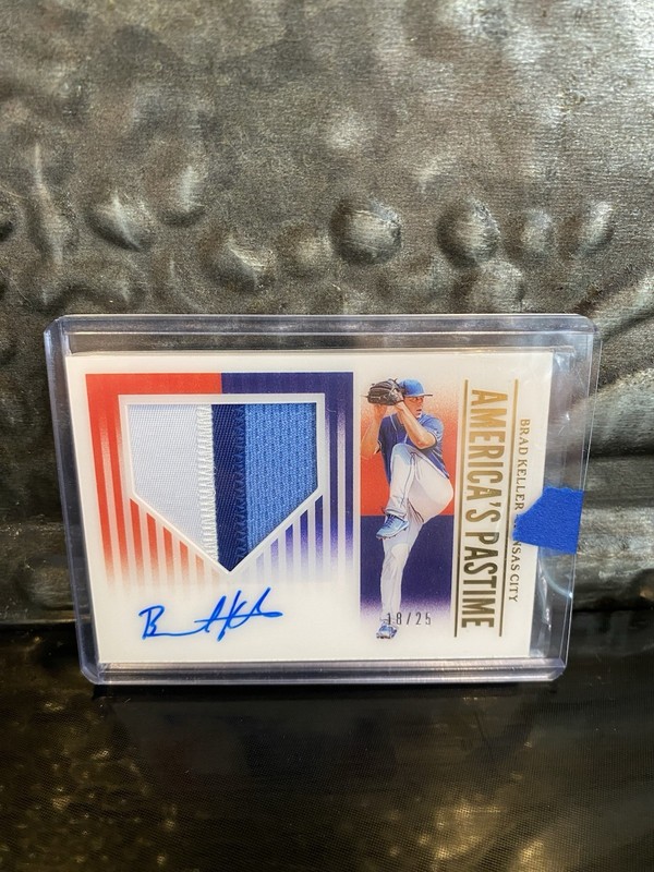 2019 Panini Chronicles Brad Keller America's Pastime Patch Auto 18/25 - Royals