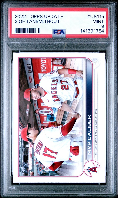 2022 Topps Update #US115 Shohei Ohtani - Mike Trout PSA 9