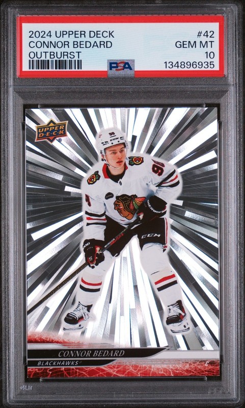 2024 UPPER DECK 42 CONNOR BEDARD OUTBURST PSA 10 GEM MINT