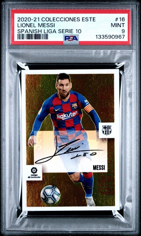 LIONEL MESSI 2020-21 Panini Spanish Liga Serie 10 Autografo PSA 9 #16 Auto Mint