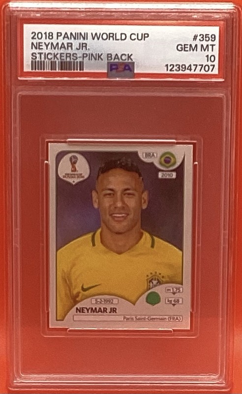 2018 Panini World Cup Neymar Jr. Pink Back PSA 10