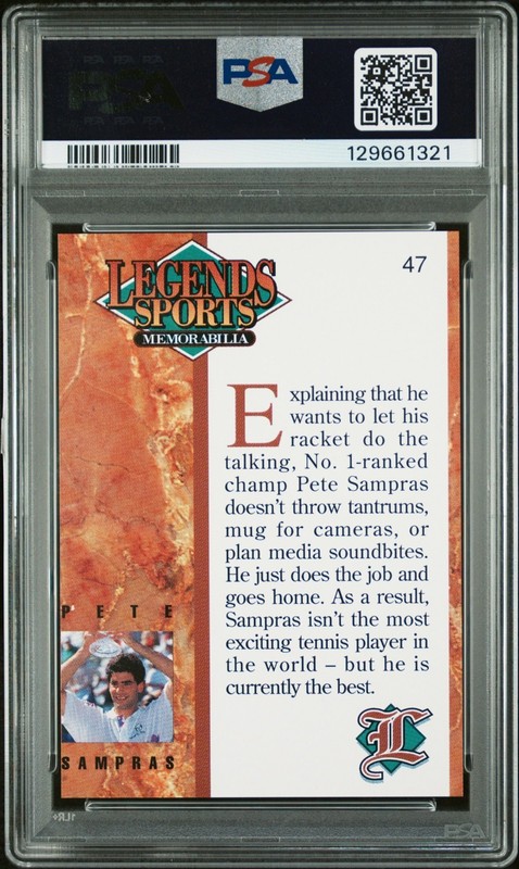 1993 Legends Sports Memorabilia #47 Pete Sampras SILVER - PSA 10 GEM MINT POP 1 view 2