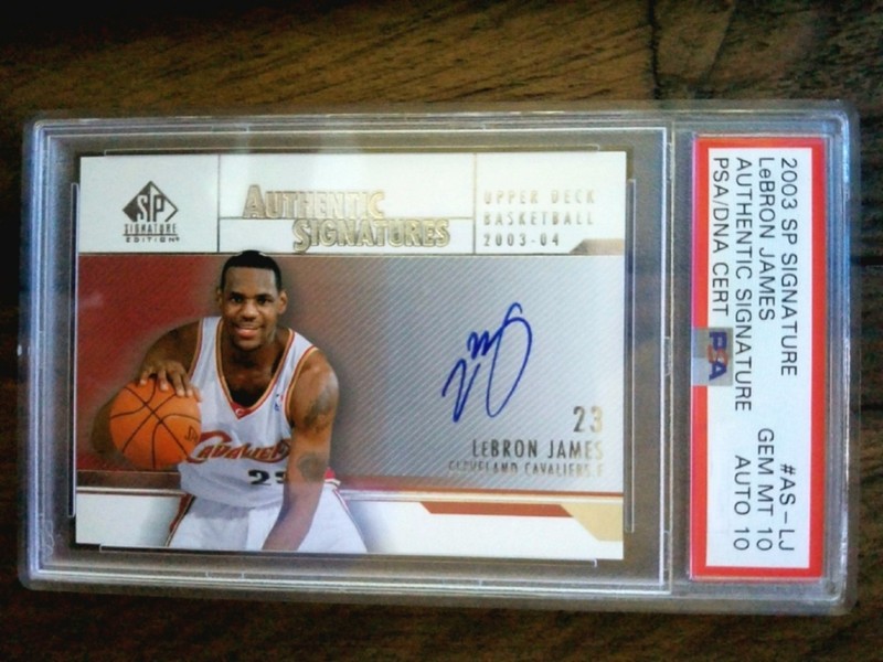 2003-04 SP Signature Edition UD Lebron James PSA Card 10 Auto 10 