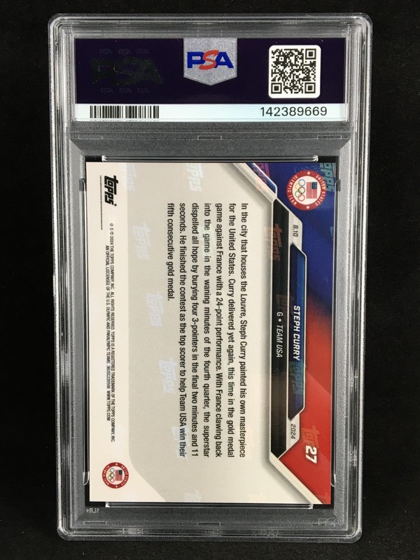 PSA 10 Stephen Curry 2024 Topps Now Olympics Team USA Gold Medal NIGHT NIGHT #27 view 2
