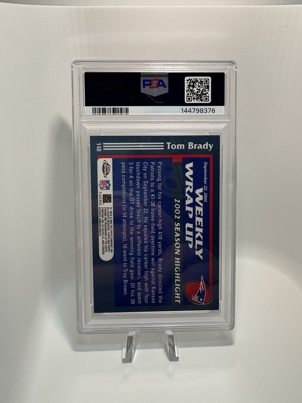 2003 Topps Chrome #148 Tom Brady New England Patriots PSA 8 NM-MT Pop 142 view 2