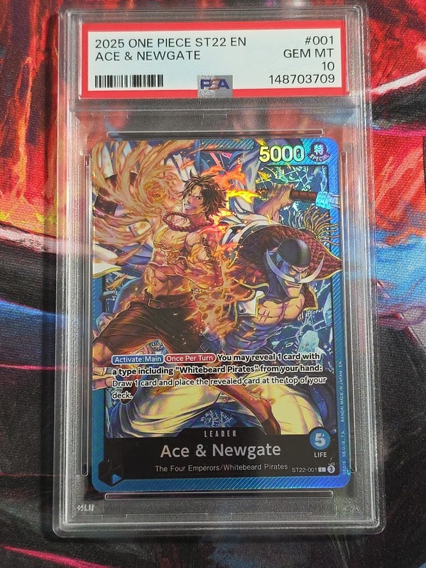 2025 One Piece ST22 English Ace & Newgate #001 PSA 10