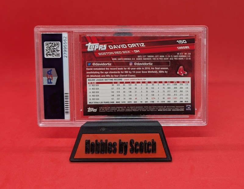 David Ortiz - 2017 Topps Chrome #150 - PSA 10 Gem MT - Boston Red Sox view 2