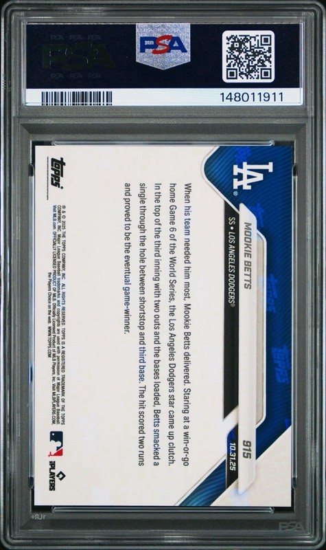 2025 WORLD SERIES TOPPS NOW #915 MOOKIE BETTS DODGERS PSA 10 view 2