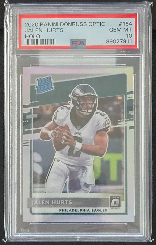 2020 Panini Donruss Optic Jalen Hurts Holo #164 Rated Rookie RC PSA 10