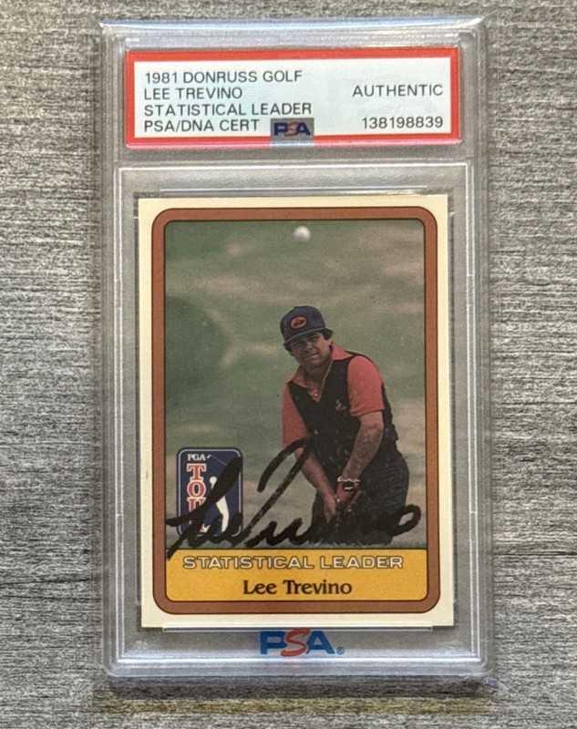 PSA Auto 1981 Donruss PGA Golf Lee Trevino RC Stat Leader Rookie Card PGA Signed
