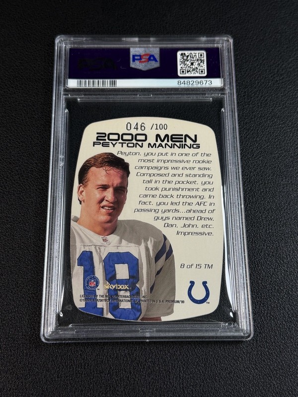 PEYTON MANNING PSA 9 1999 SKYBOX PREMIUM #8 2000 MEN 46/100 COLTS view 2