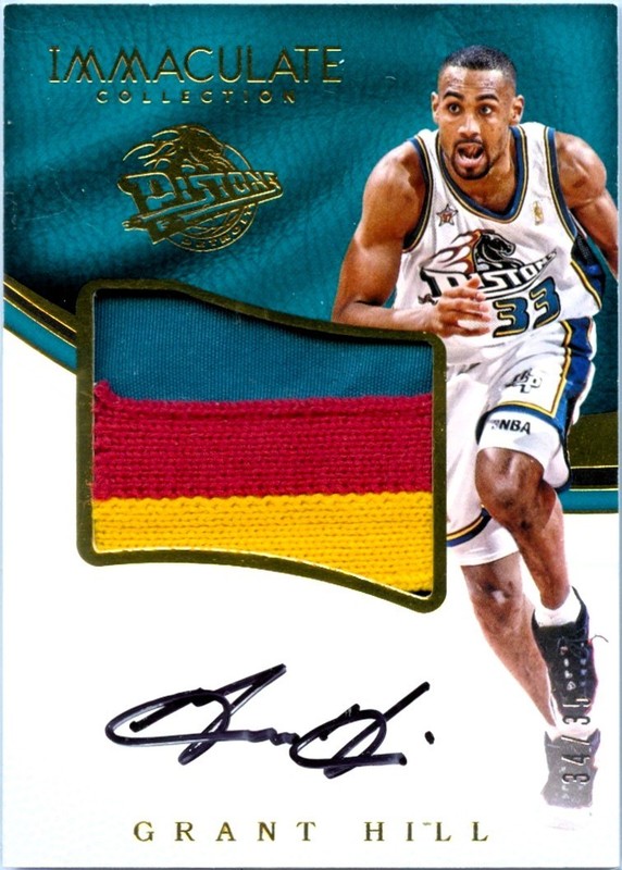 GRANT HILL 2016-17 IMMACULATE GAME USED JERSEY PATCH AUTO SP 34/35 PISTONS