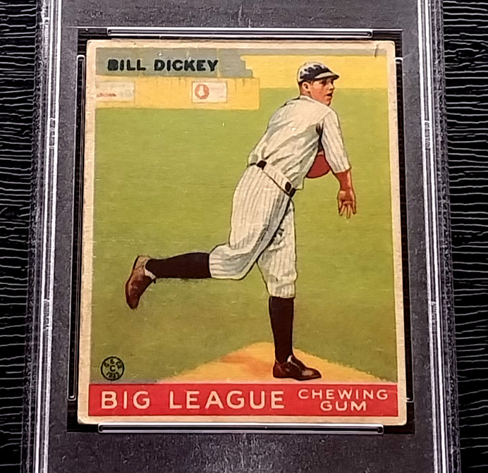 1933 GOUDEY BILL DICKEY BASEBALL CARD #19 **NO CREASES** **CENTERED** PSA 2 GOOD view 2