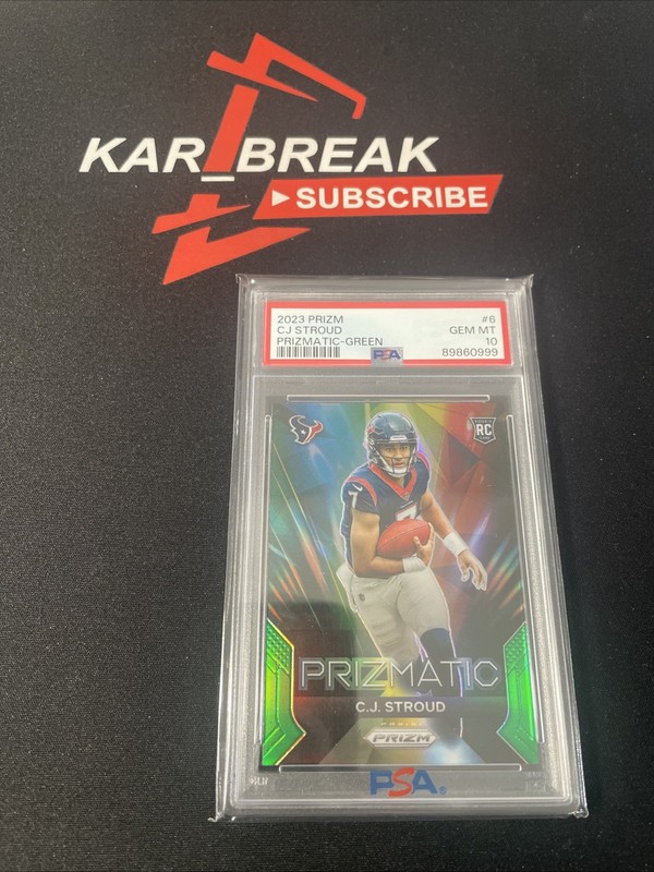 2023 PANINI PRIZM PRIZMATIC #6 CJ STROUD PRIZMATIC-GREEN PRIZM PSA 10🔥